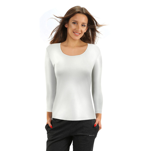 Siphora Bluzka damska długi rękaw Sesto Senzo biały