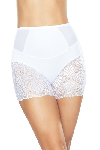 Figi Eldar Vida biały– modelujące, wysoki stan, koronkowe nogawki, z mikrofibry