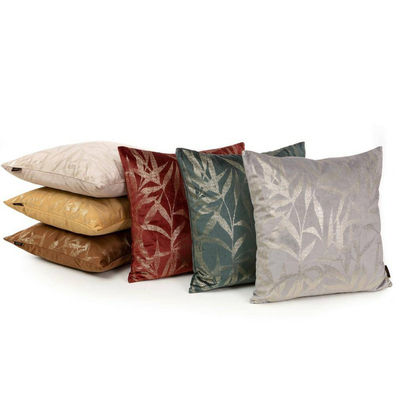 Blink 22 Poszewka dekoracyjna welwetowa liście Eurofirany brązowy