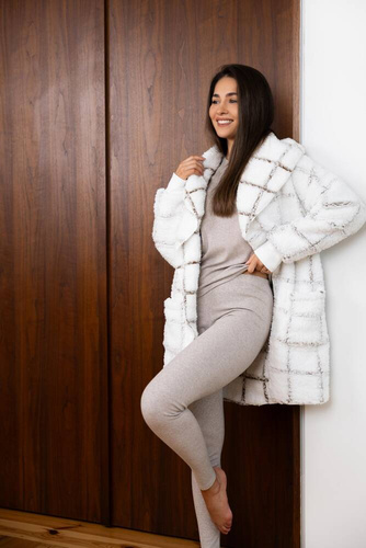 Sensis Delphine Kardigan - biały-kratka