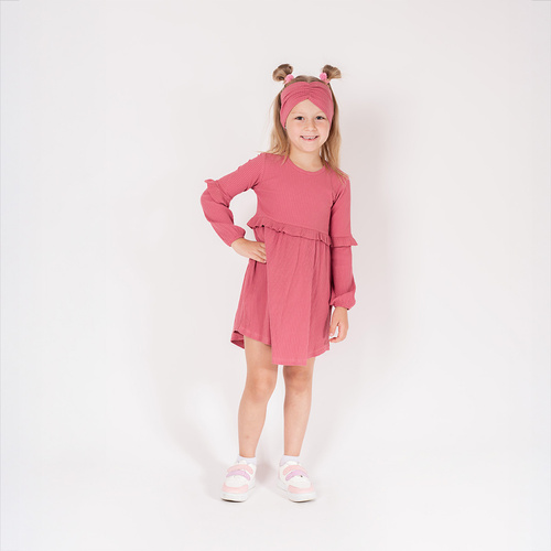 216167 Lala – sukienka dziewczęca Nicol, bawełna, długi rękaw