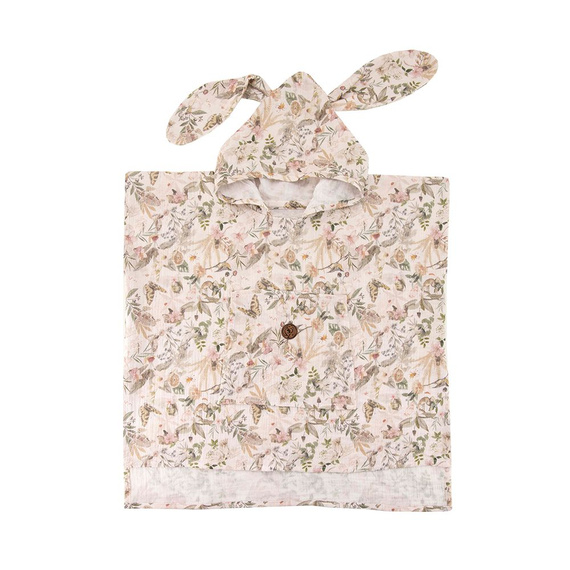 Best Memories Ponczo kąpielowe dziecięce z kapturem muślinowe | 100% bawełna – szybkoschnące