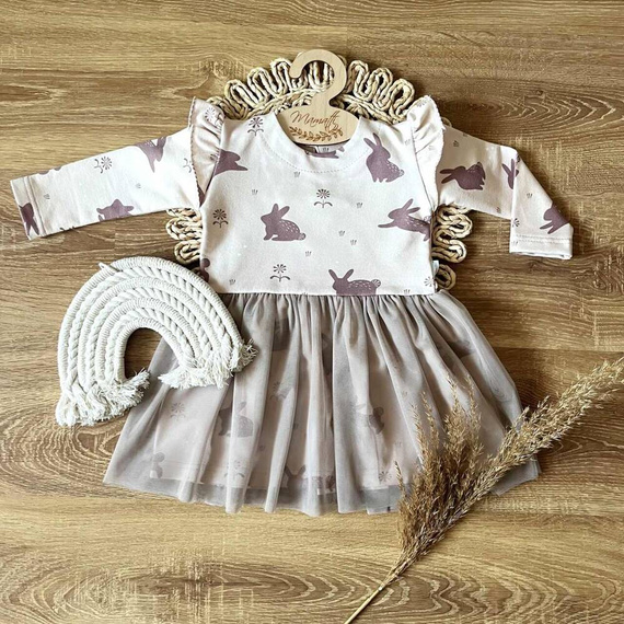 SH027 Sukienka dziewczęca z długim rękawem Mamatti