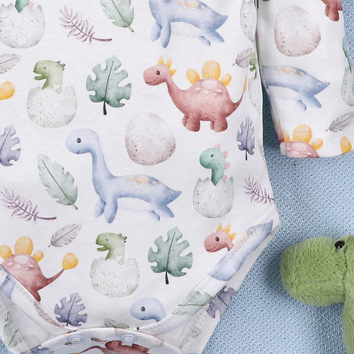 ABN-5564 Dino Explorer Body z bawełny organicznej Nini druk– bawełna organiczna, długi rękaw