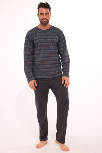 138/57 Piżama męska Cornette Various | Bawełna, paski, długi rękaw, pudełko