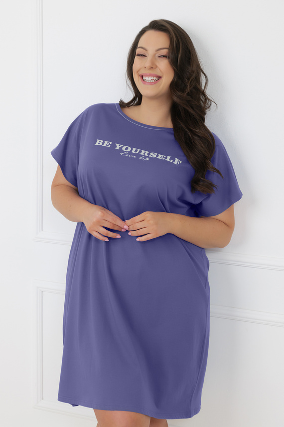 Koszula nocna damska Rima Italian Fashion 100% bawełna krótki rękaw-jeansowy