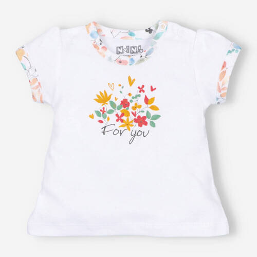 Bicycle T-shirt niemowlęcy z bawełny organicznej Nini biały