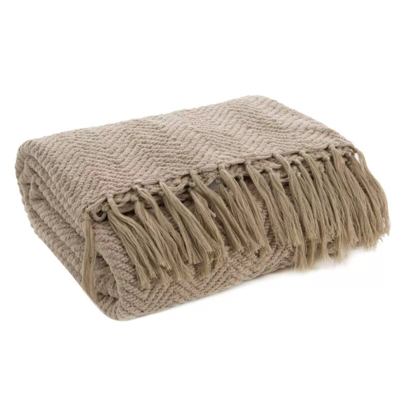 Milo Koc narzuta z frędzlami Eurofirany beżowy 