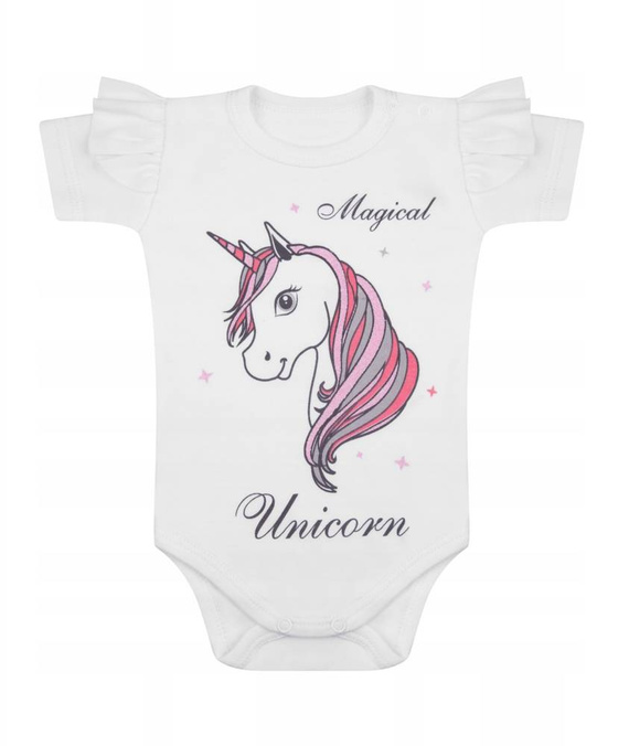 Body z krótkim rękawem "Unicorn" Terjan - biały