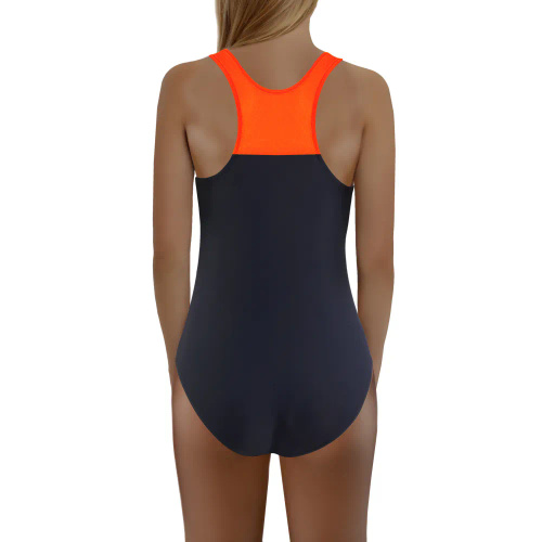 Strój kąpielowy dziewczęcy Sesto Senso grafit-pomarańcz