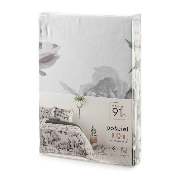 Pościel kwiatowa Loti Design 91 dwustronna miękka z zamkiem elegancka zielona