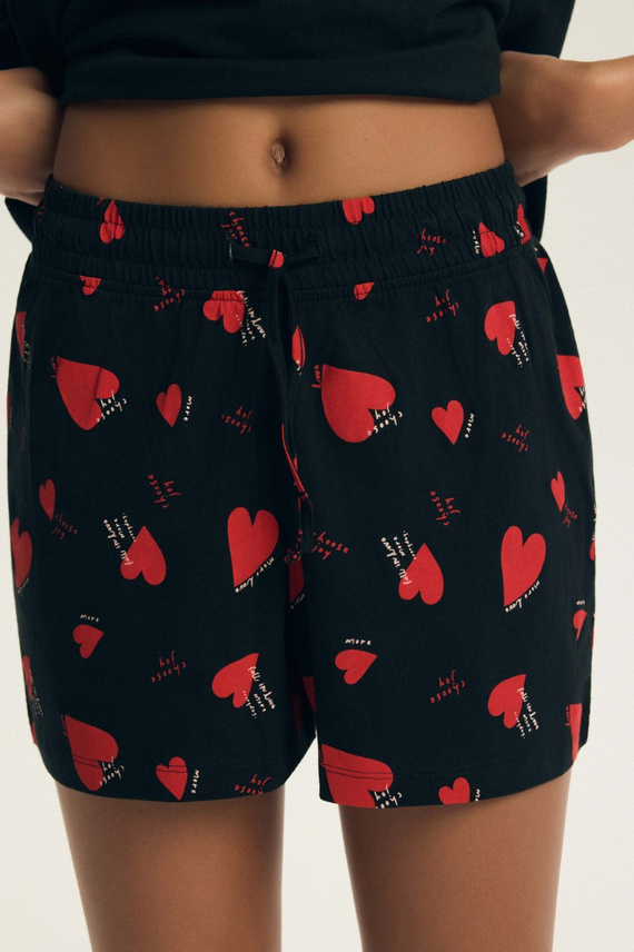 Piżama damska Elain 44497 Henderson – bawełna 100%, szorty, serduszka