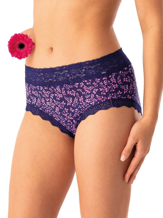 Figi damskie Key LPC 547 granatowy różowy – bawełniane, komfortowe, zestaw 2 sztuki