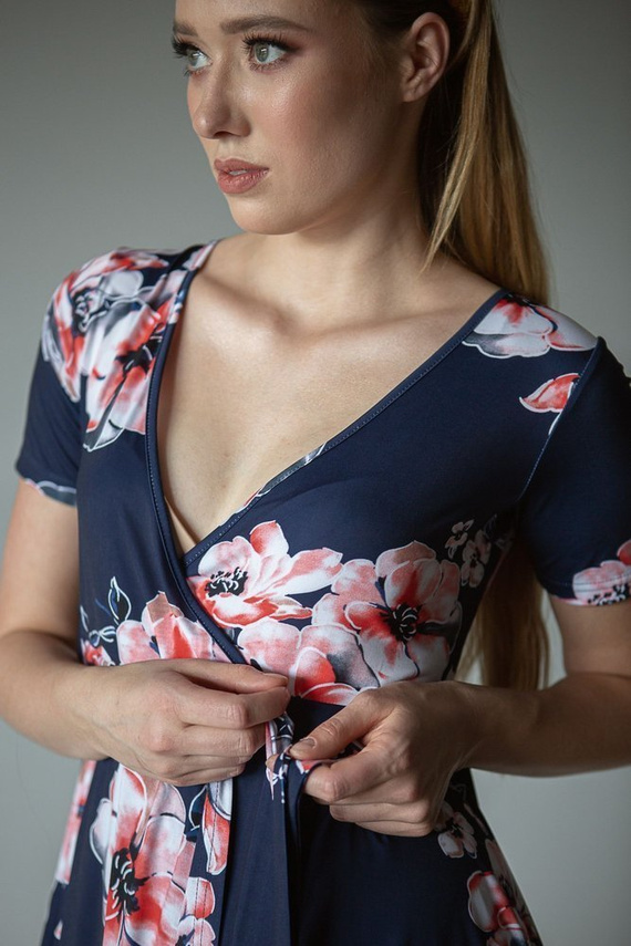 122 Sukienka ciążowa i do karmienia MIRACLE- czarny