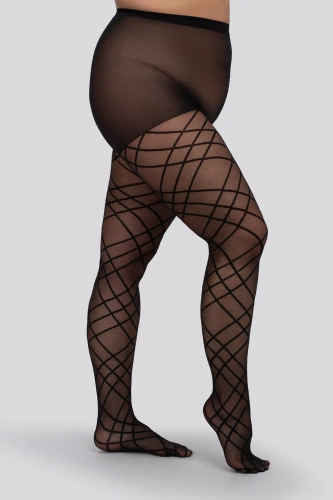 Rajstopy damskie Mona Grid 30 DEN Queen Size – elegancki wzór siatki