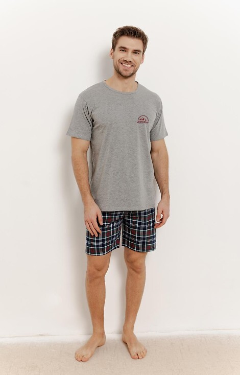 3395, 3392 Kyle Piżama męska Taro- grafitowy melanż 