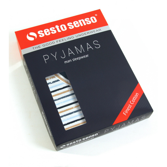 2521/14 Piżama Męska krótki rękaw, spodenki Sesto Senso - jeans