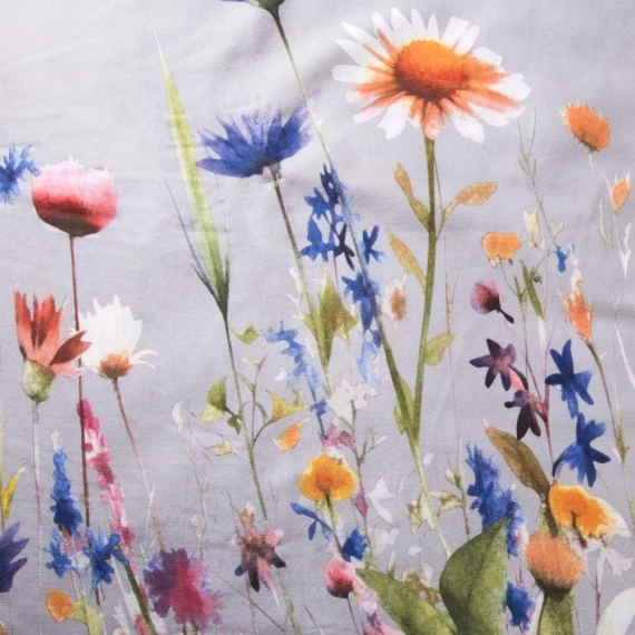 31512/2 Pościel flanelowa Flanelove Darymex szara kolorowa kwiaty– komplet, 100% bawełna, ciepła i miękka