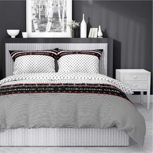 4920 B Home Satin Pościel satynowa marynarska Detexpol czarny 