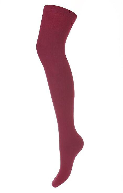 0293 Gładkie Zakolanówki damskie Milena  bordowy