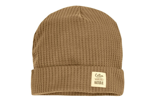 4249C "Natural Waffel" Czapeczka niemowlęca Makoma camel