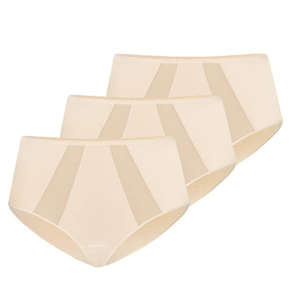 1125-3 Vicky Wielopak Figi z wysokim stanem Teyli - beżowy