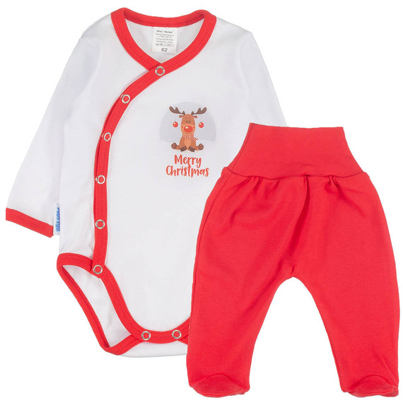 Merry Christmas komplet body z półśpiochem Martex czerwony