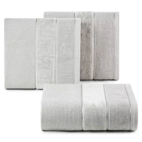 Komplet ręczników Emma Eurofirany srebrny 3 szt 30x50 50x90 70x140 500 g/m²