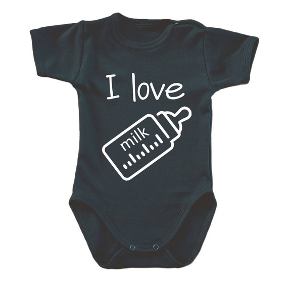 "I love milk" Body krótki rękaw Moocha biały