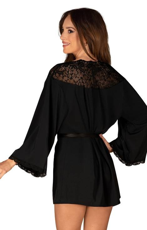 Bellastia Peignoir Szlafrok damski Obsessive czarny 