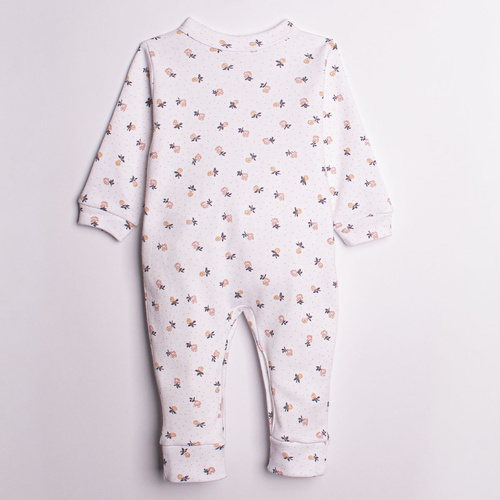 220032 Pajac niemowlęcy Nicol 100% bawełna z długim rękawem i drobnym nadrukiem kwiatowym