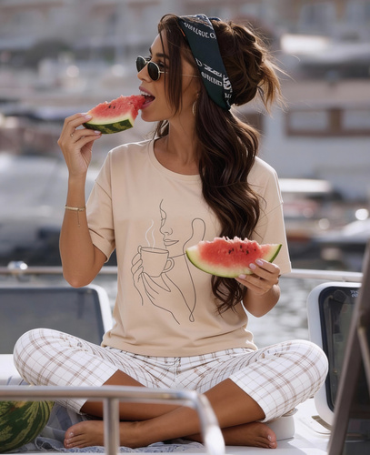 Piżama damska Cornette 775/340 Morning 100% bawełna 7/8