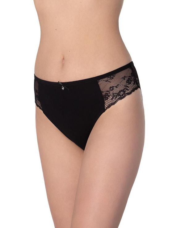 Figi Lama L-1590 BI – bawełniane bikini z koronką i kokardką, 2 sztuki w pudełku