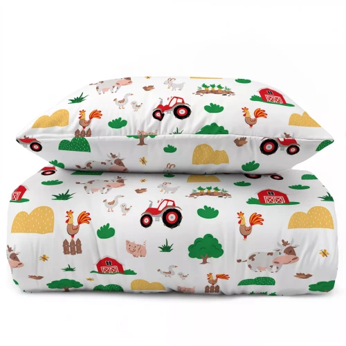 5439 A Wesoła Farma Mała Pościel dziecięca bawełniana Detexpol biały