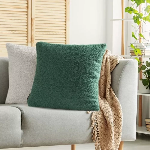 Bukla Poszewka dekoracyjna welurowa Eurofirany ciemny zielony