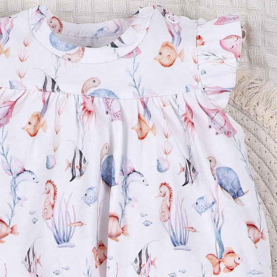 ABN-5481 Underwater World Rampers niemowlęcy Nini – bawełna organiczna, krótki rękaw