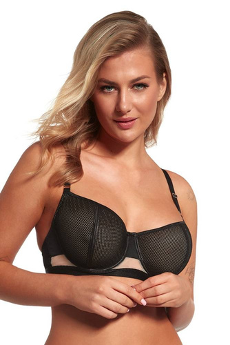2351 Biustonosz miękki Maxi Lupoline- czarny beżowy