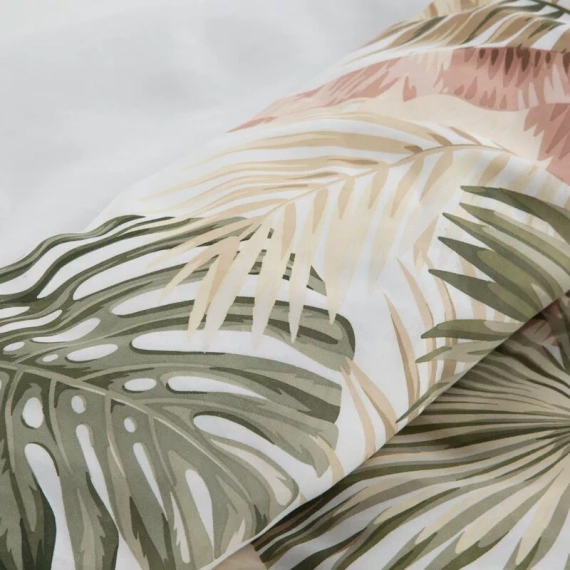 Spring 29 Kwiaty pościel satynowa Eurofirany biały/zielony