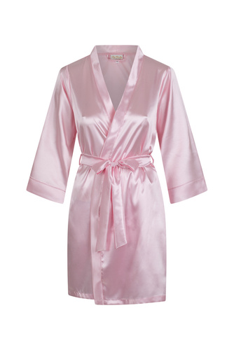 Vesna Szlafrok damski satynowy ByShelly - jasny róż