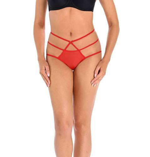 3138 Demi Figi damskie z paseczkami Teyli - czerwony