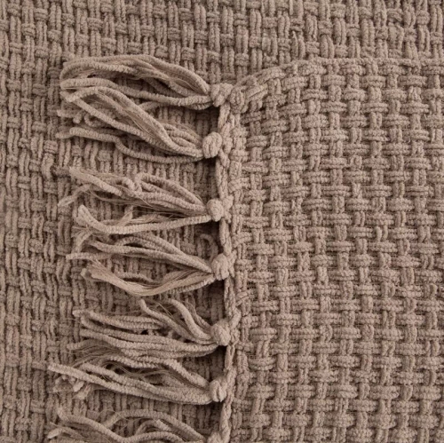 Suzi Koc narzuta tkana z frędzlami Eurofirany beżowy