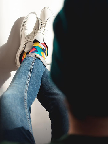 078 Nie do pary, Skarpety damskie More - 127 czerwony