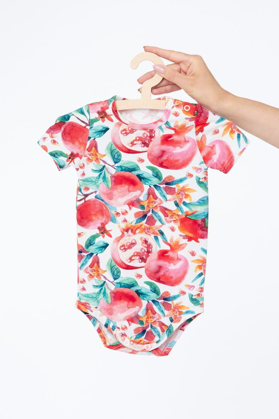 Body niemowlęce Milk & Love granaty print bawełniane krótki rękaw
