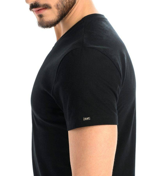 1503 Dany V T-Shirt Męski Bawełniany Teyli - czarny