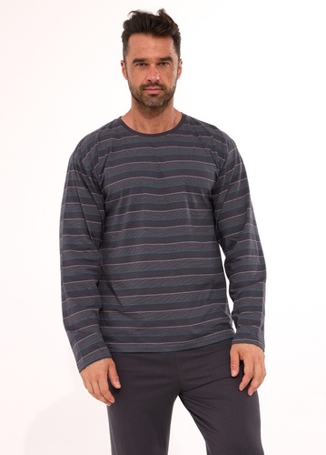 138/57 Piżama męska Cornette Various | Bawełna, paski, długi rękaw, pudełko