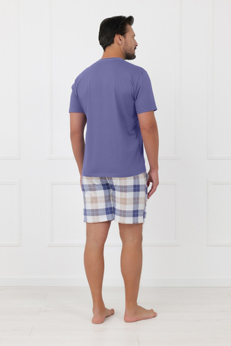 Piżama męska Juno Italian Fashion 100% bawełna krótki rękaw szorty-jeansowa