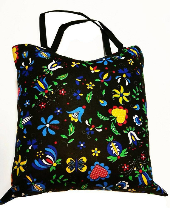 Kwiatki wzór serwetki torba bawełniana na zakupy szary