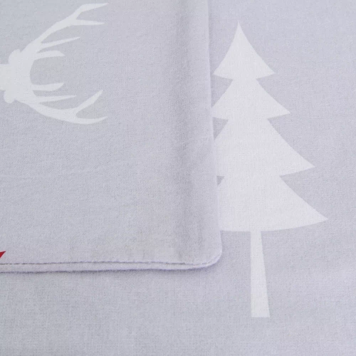 31508/1 Pościel flanelowa świąteczna gwiazdki drzewa Darymex szary