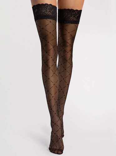 O 4114 Enchante Pończochy 20den Fiore - black