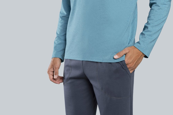 Lion Piżama męska długi rękaw, spodnie Italian Fashion - rudy/grafit